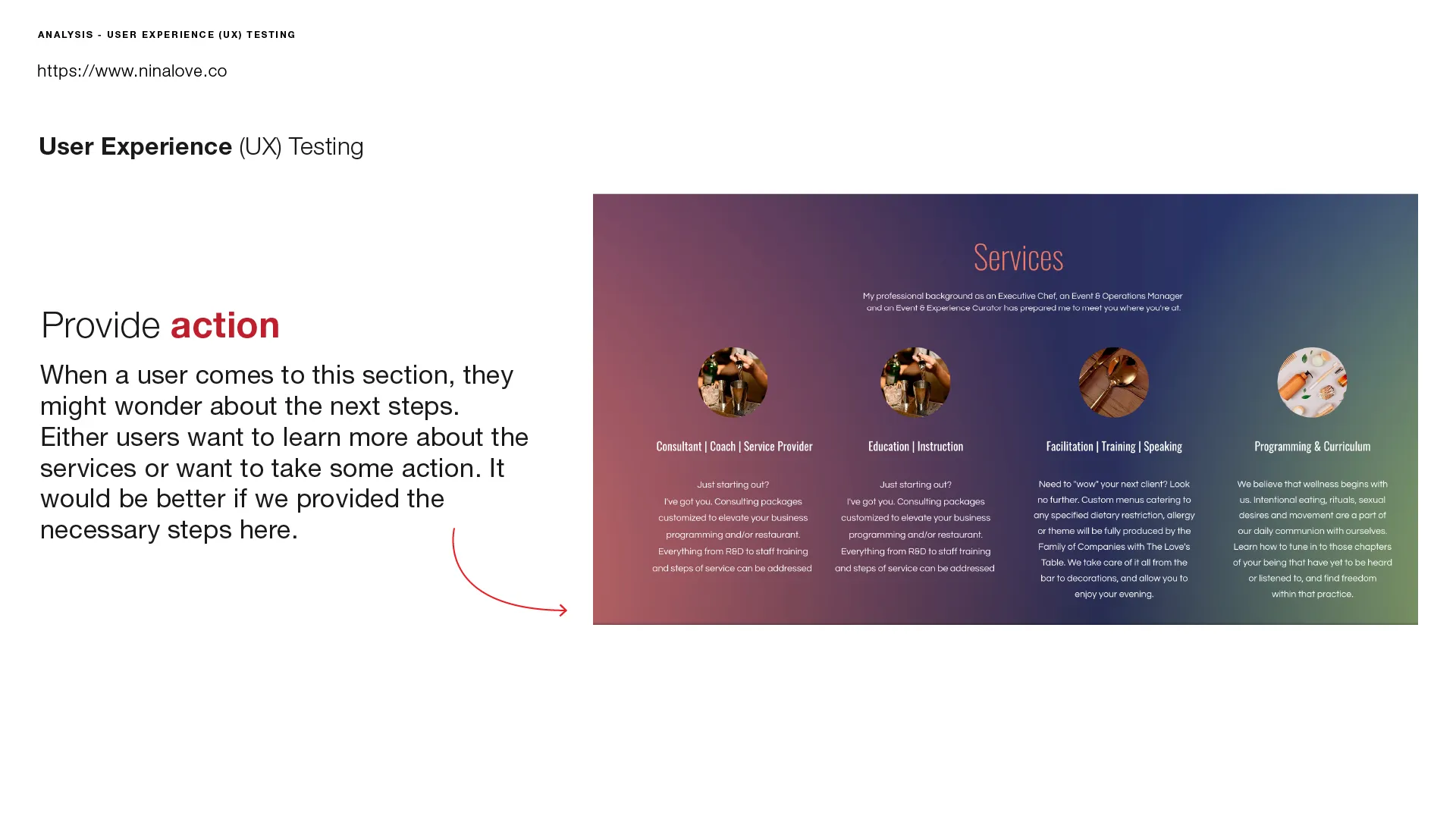 NinaLove Presentation detail page